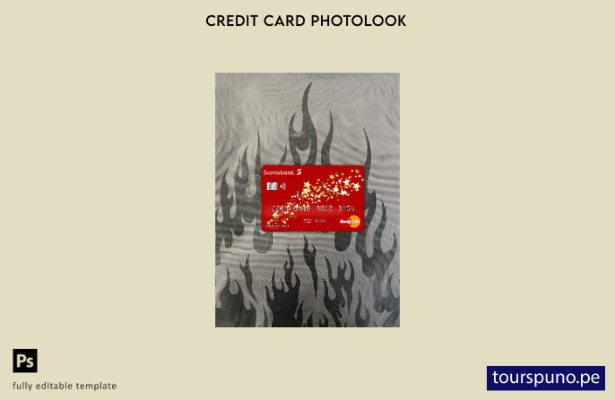 Plantilla frontal de aspecto fotográfico de Mastercard de Bahamas Scotia Bank li